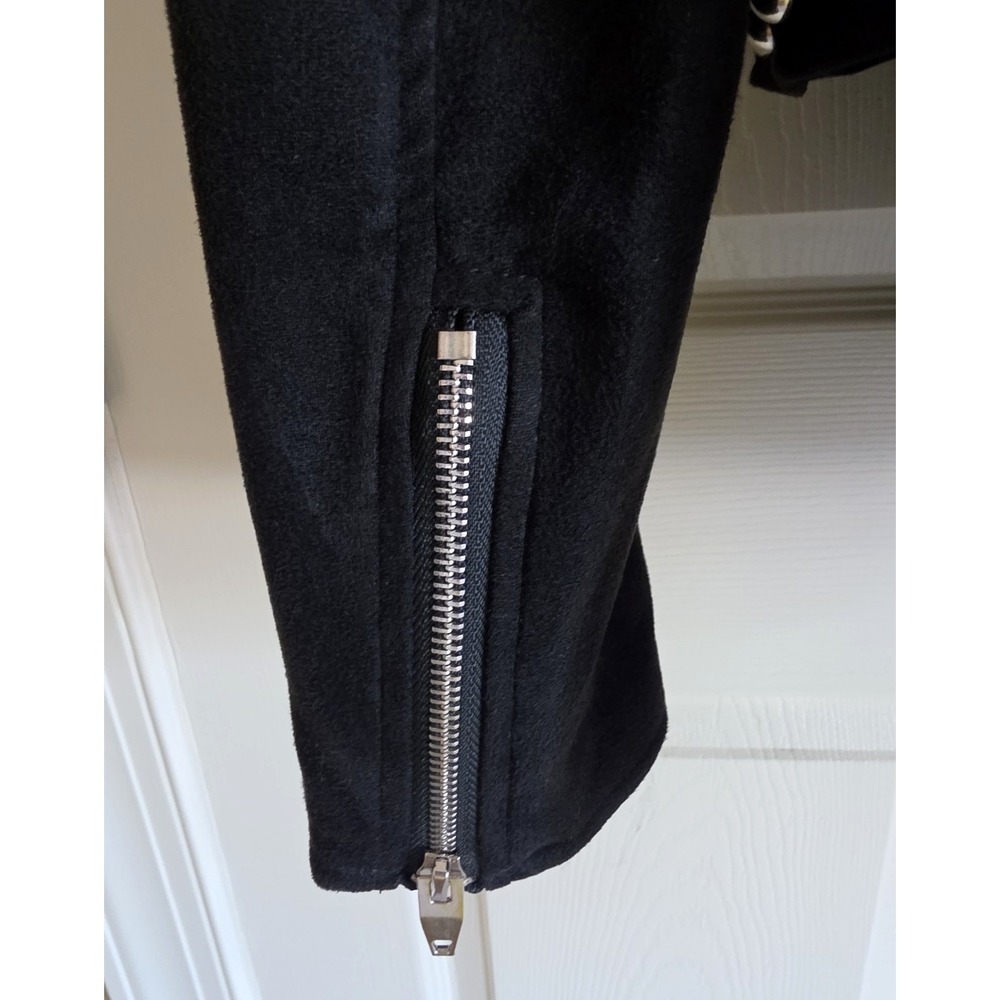 Buddy Love Black Studded Suede Moto Jacket – Women's Edgy Biker Style Size L - Picture 12 of 16
